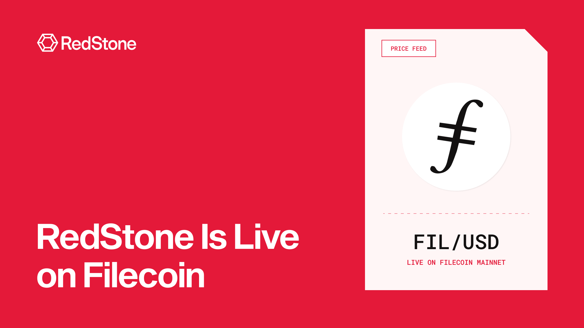 RedStone’s Data Infrastructure Is Now Live on Filecoin